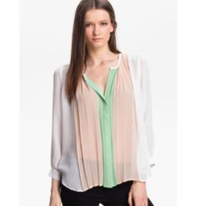 Joie 100% Silk Sinden Blouse Size Medium Sheer